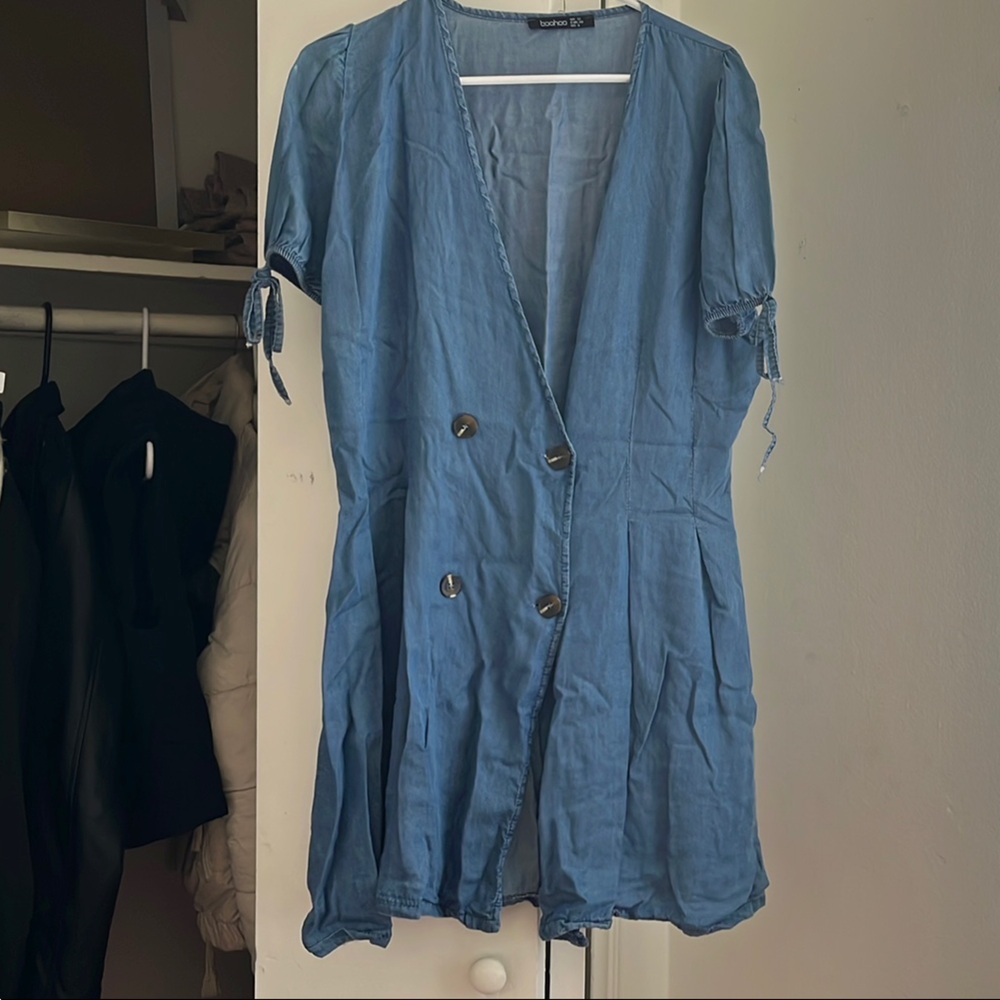 Boohoo Light Blue Denim Dress